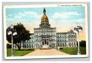 Vintage 1922 Postcard State Capitol Building and Grounds Lansing Michigan