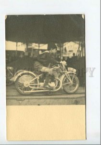 3185418 Boy MOTORCYCLE vintage PHOTO POST WINTER-OLYMPIA 1936