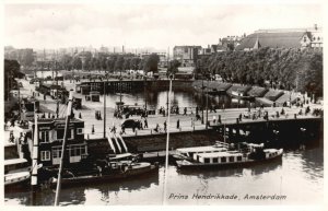 Vintage Postcard 1900's Prins Hendrikkade Amsterdam Netherlands NL