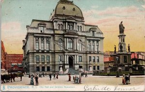 City Hall & Soldiers Monument Providence Rhode Island Tuck Postcard H50