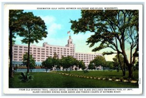 c1940 Edgewater Gulf Hotel Gulfport Spanish Trail Biloxi Mississippi MS Postcard