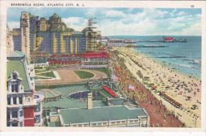 New Jersey Atlantic City Boardwalk Scene 1936