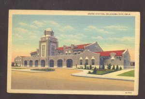 OKLAHOMA CITY OKLAHOMA RAILROAD DEPOT TRAIN STATION VINTAGE POSTCARD OK.