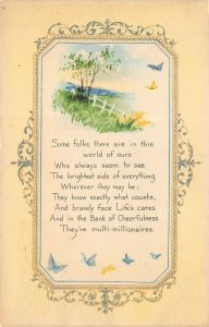 Gibson Art Co Cincinnati 1920 Greetings Postcard Butterflies