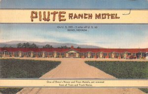 Reno Nevada Plute Ranch Motel Vintage Postcard AA21152