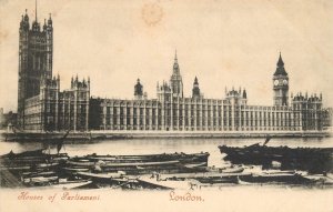 London Thames navigation & sailing Parliament coal barge boat