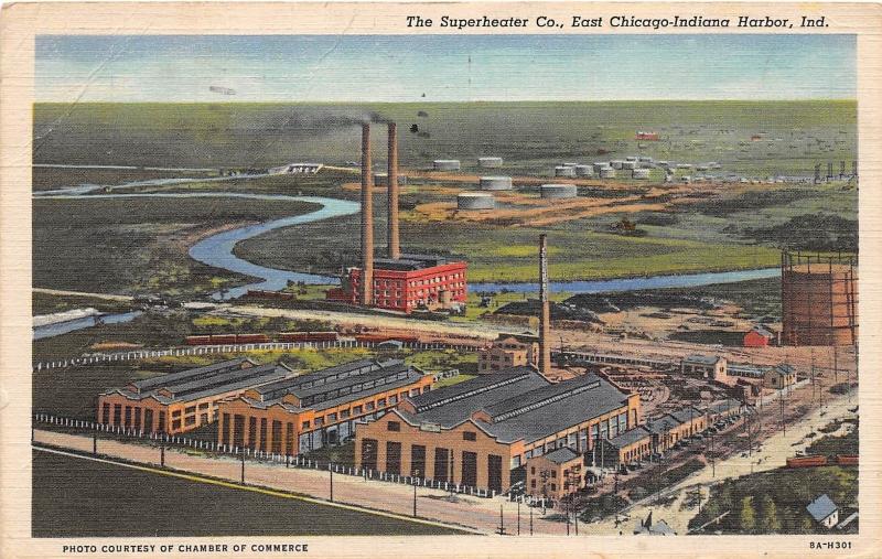 Indiana In Postcard 152 INDIANA HARBOR East Chicago THE SUPERHEATER COMPANY