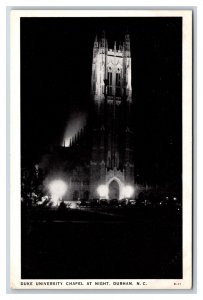 Chapel at Night Duke University Durham North Carolina NC Greycraft Postcard W17