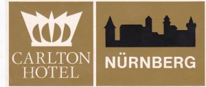 Germany Nuernberg Carlton Hotel Vintage Luggage Label sk2381