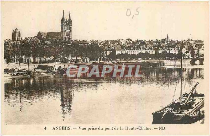 Old Postcard Angers View from the Bridge of the High Chain