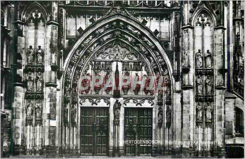 Postcard Modern Hertogenbosch hoofdingang Kathedral st January