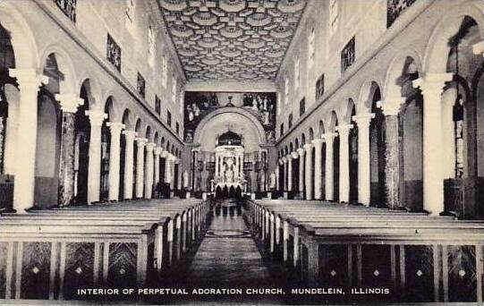 Illinois Mundelein Interior Of Perpetual Adoration Church Artvue