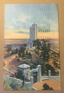 VINTAGE 1948 USED LINEN POSTCARD WILL ROGERS SHRINE OF THE SUN CHEYENNE MTN COLO