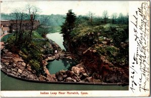 Indian Leap Near Norwich CT c1906 Undivided Back Vintage Postcard V21