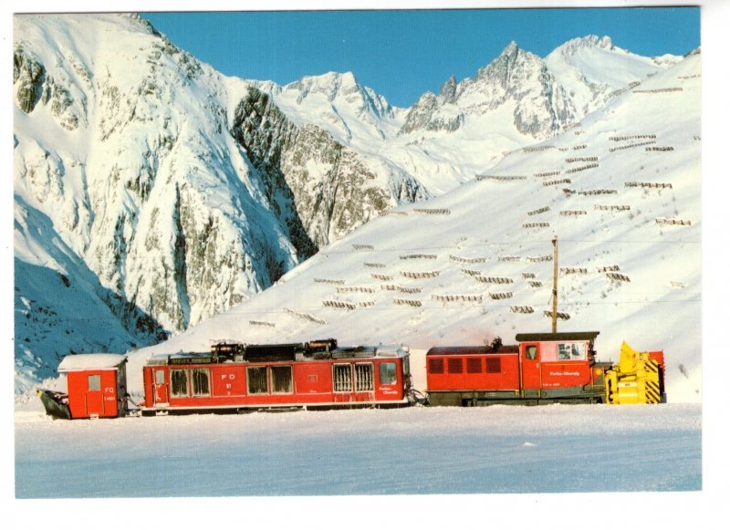 Train in Winter at Furka Pass,  Switzerland