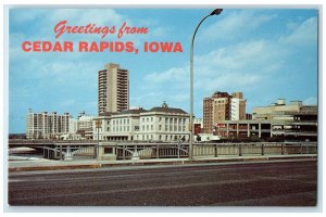 c1960's Greetings From Cedar Rapids Iowa IA Unposted Federal Building Postcard