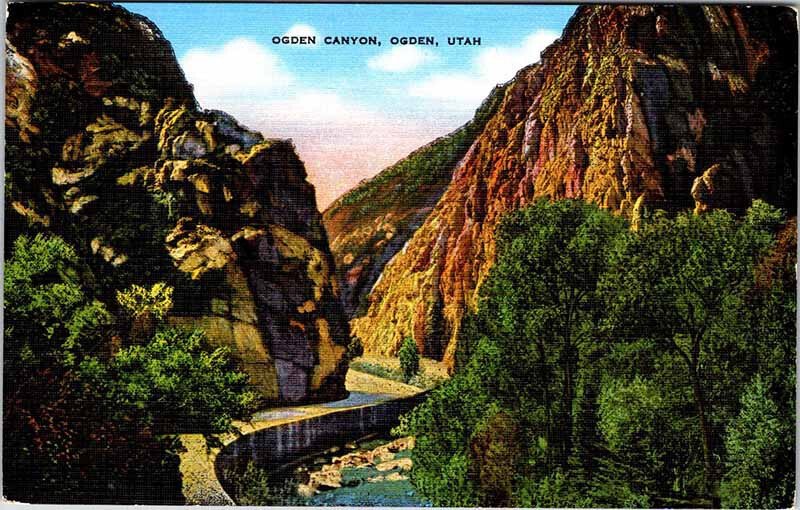 Postcard ROAD SCENE Ogden Utah UT AK9889