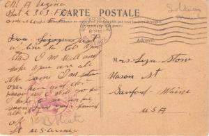 PARIS FRANCE LA MADELEINE~WW1 UNITED STATES SOLDIER~CENSOR STAMP POSTCARD 1919