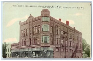 Green Bay Wisconsin WI Postcard John Baum's Department Store c1920's Antique