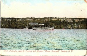 Postcard NY Yonkers Palisades and Steamer Homer Ramsdell C.1905 A4