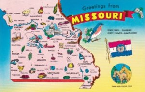 Greetings From Missouri With Map