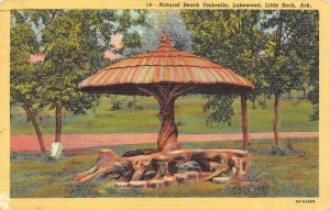 LITTLE ROCK, AR Arkansas  NATURAL BEACH UMBRELLA~LAKEWOOD  1948 Linen Postcard