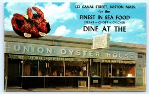 BOSTON, MA Massachusetts ~ UNION OYSTER HOUSE c1950s Roadside  Postcard