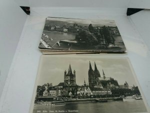 Job Lot 40 Vintage B&W Topographical Foreign Postcards Standard Size Mixed 