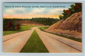 MO-Missouri, Highway 66 In The Ozarks, Linen Postcard