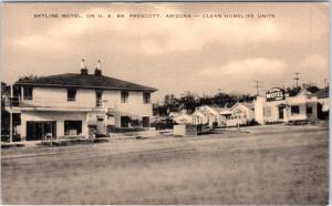 PRESCOTT, Arizona  AZ    Roadside  SKYLINE MOTEL  ca 1950s  Postcard