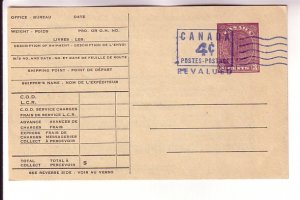 Canada Postal Stationery, George VI, 4 Cents Revalued, Canadian National Express