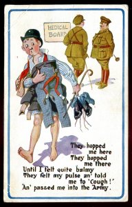 dc1879 - BRITISH MILITARY Postcard 1910s Humor Medical Board