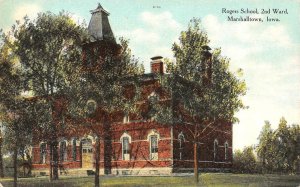 MARSHALLTOWN, Iowa IA    ROGERS SCHOOL 2ND WARD  Marshall County  1909 Postcard