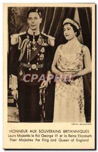 Old Postcard In Honor British Sovereigns Their Majesties King George VI and Q...