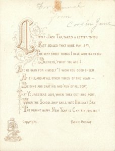 Tuck Little Jack Tar Delivers Letter Christmas Card 4.75x3.5