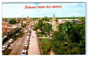 NUEVO LAREDO, Mexico ~ Elevated GUERRERO Avenue STREET SCENE 1967 Cars  Postcard