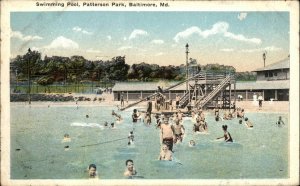 Baltimore Maryland MD Patterson Park Swimming Pool Vintage Postcard