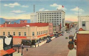 Linen Postcard; Central Ave & Fourth Street, Downtown Albuquerque NM Unposted