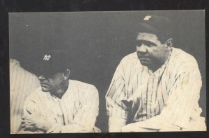 NEW YORK YANKEES BASEBALL MANAGER MILLER HUGGINS BABE RUTH OLD POSTCARD