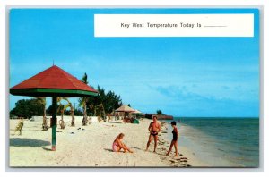 Beach View Temperature today in Key West Florida FL UNP Chrome Postcard S12