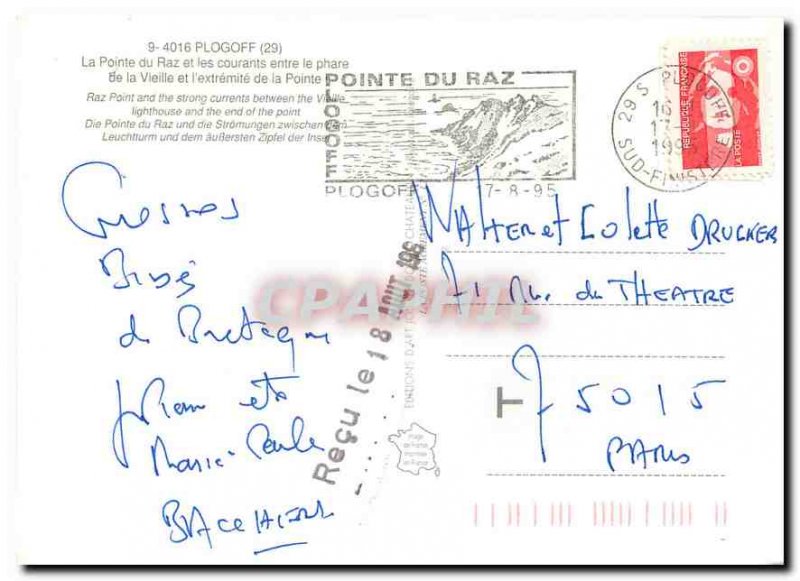 Postcard Modern Plogoff Pointe du Raz and the currents between the Lighthouse...