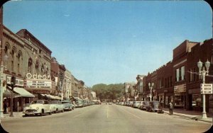 Beaver Dam Wisconsin WI Front Street Classic 1950s Cars Vintage Postcard