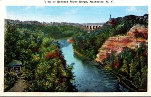 New York Rochester View Of Genesee River Gorge