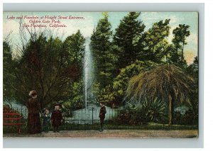 1907-15 Postcard Lake & Fountain Haight St Entrance G.G Park San Francisco CA 