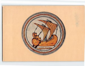 Postcard Byzantine Plate, Museum of Corinth, Greece