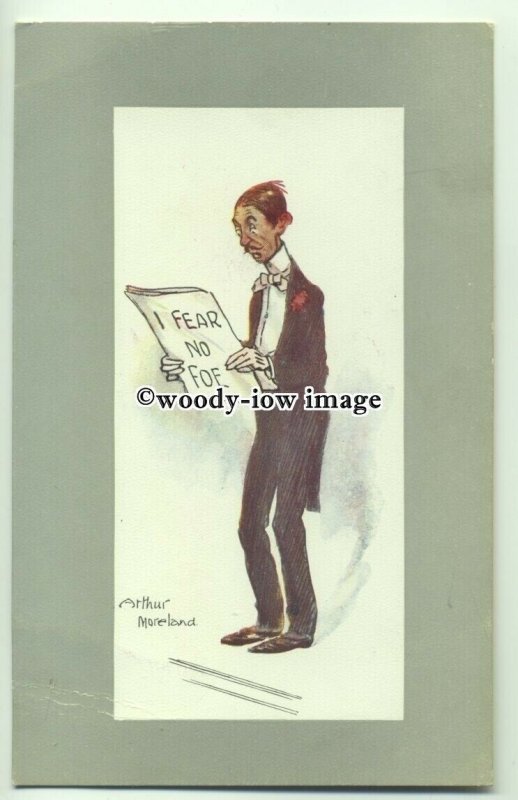 su2753 - Comic Singer - I Fear No Foe - artist Arthur Moreland - postcard 