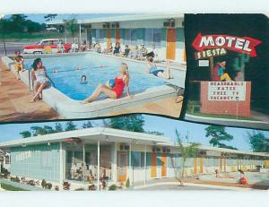 1969 risque - BATHING SUIT GIRLS AT SIESTA MOTEL St. Petersburg Florida FL M1359