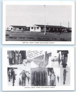 2 Postcards REPUBLICAN CITY, NE ~ Fishing MOTEL NEW TOWN Roadside c1940s
