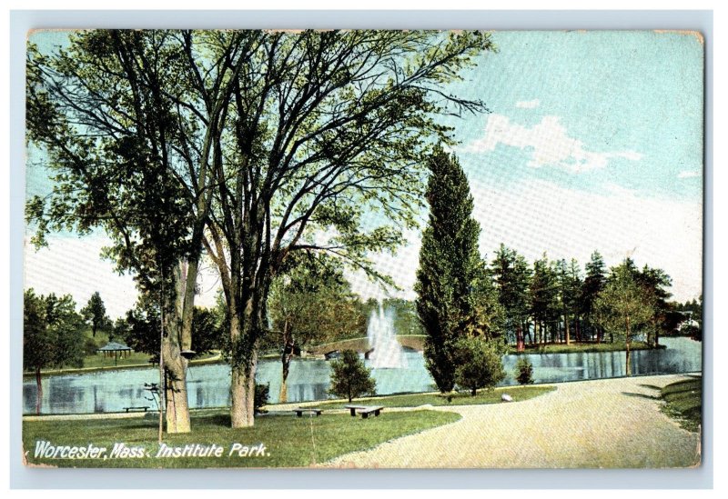 C1910 Worcester Mass Institute Park Postcard F35E