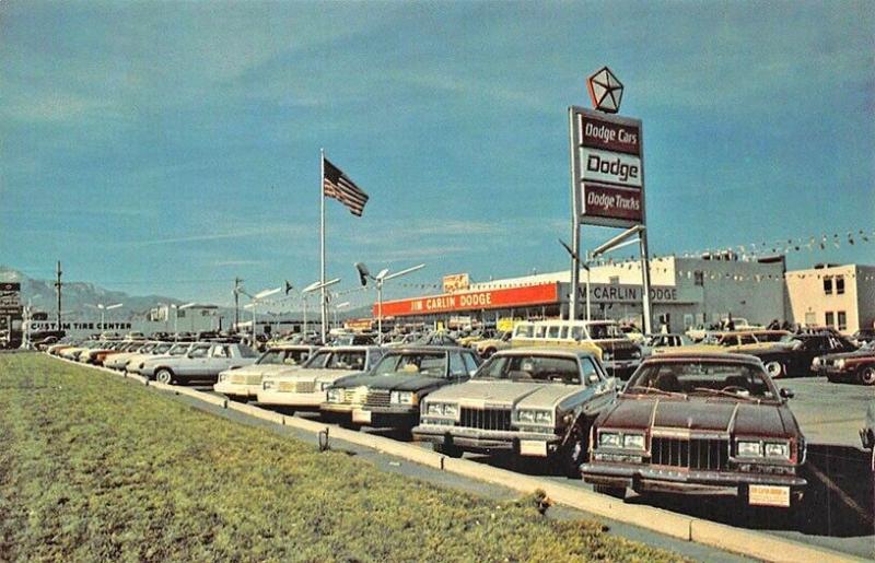 Colorado Springs CO Jim Carlin Dodge Dealership Postcard